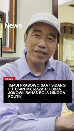 Jokowi Ungkap Isi Pertemuan dengan Prabowo saat Sidang Putusan MK Ijazah Gibran, Bahas Bola hingga Politik