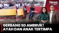 Gerbang Sekolah di Cianjur Ambruk Timpa Siswi dan Wali Murid Saat Berteduh dari Hujan