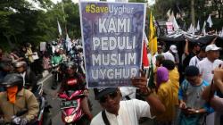 Warga di Bandarlampung Gelar Long March sebagai Bentuk Solidaritas untuk Muslim Uighur