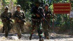 Aksi Prajurit Marinir TNI AL dan Marinir AS Latihan Tempur di Hutan Selogiri