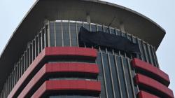 Penampakan Logo KPK di Gedung Merah Putih Ditutup Kain Hitam