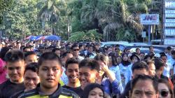 Ribuan Warga Meriahkan Jalan Sehat dan Sepeda Santai Hari Bhayangkara ke-80 Polda Kalteng
