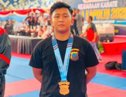 Bripda Setya Alvio dari Polres Purbalingga Sabet Medali Emas Kapolri Cup Karate 2026