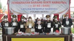 Polres Berau Musnahkan 10 Kg Sabu, Selamatkan 100.000 Jiwa dari Bahaya Narkoba
