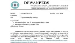 Dewan Pers Nyatakan Berita Soal Study Banding DPRD Gowa Dinilai Tak Akurat dan Tak Berimbang