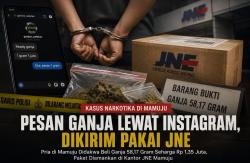 Beli Ganja via Instagram dan Dikirim Lewat JNE, Pria di Mamuju Mulai Disidang