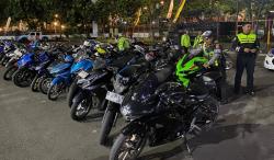 Polisi Garuk Puluhan Motor Berknalpot Brong di Bandung dan Pemiliknya Disanksi Tilang