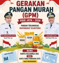 Pemkab Pidie Jaya Gelar Gerakan Pangan Murah di 8 Kecamatan, Stabilkan Harga Pangan