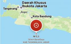 Gempa M5,3 Guncang Selatan Tasikmalaya, Getaran Terasa hingga Pangandaran