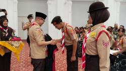 Siswa MTsN 1 Bukittinggi Fairuz Rahman Dilepas Wakil Wali Kota Ibnu Asis ke Jambore Nasional XII