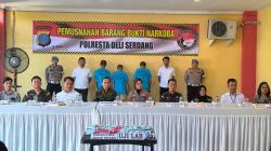 Tiga Pengedar Sabu Ditangkap di Deli Serdang, 1,2 Kg Sabu Dimusnahkan