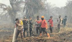Muncul di 2 Lokasi, Polres Bengkalis Bersama TNI dan Manggala Agni Berjibaku Padamkan Karhutla