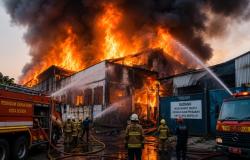 Gudang Bekas Pabrik Tekstil di Kawasan Tajur Bogor Terbakar