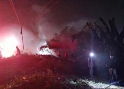 Lahan Dekat PDAM Gubug Grobogan Terbakar, Asap Tebal Sempat Ganggu Lalu Lintas Purwodadi - Gubug