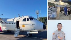 CN-295 Polri Mendarat di Bajawa, Bawa Tenda hingga Dapur Lapangan untuk Korban Gempa Flores