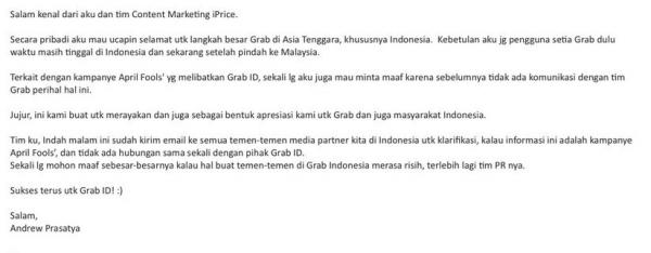 Klarifikasi iPrice