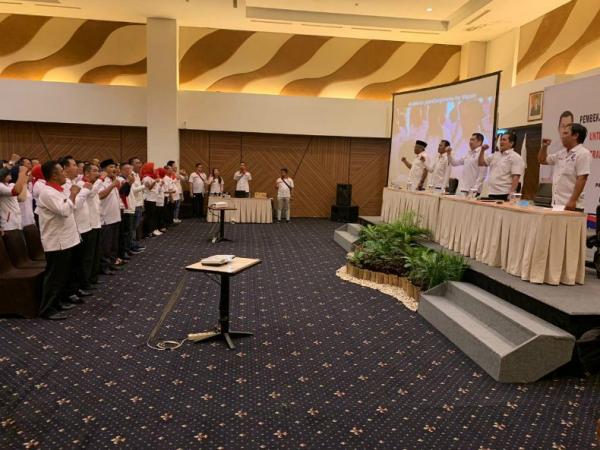 Ketua Umum Partai Perindo Hary Tanoesoedibjo saat memberikan arahan dalam Pembekalan Caleg dan Konsolidasi Pemenangan Pemilu Dapil Bangka Belitung di Pangkal Pinang, Rabu (13/3/2019). (Foto: MNC)