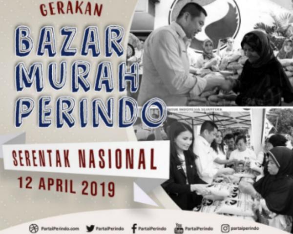 Gerakan Bazar Murah Partai Perindo serentak secara nasional pada 12 April 2019. (Foto: MNC)
