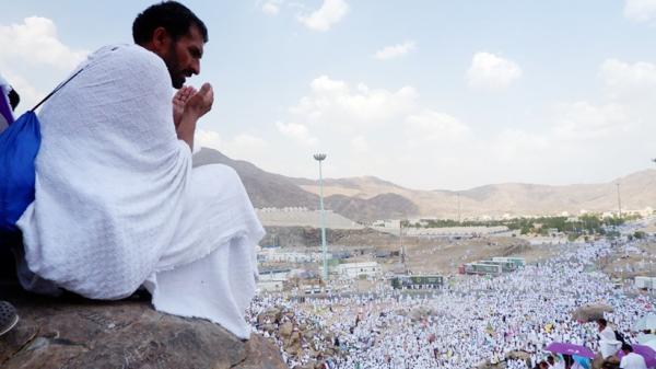 11 Wukuf 2 Jamaah haji wukuf di Arafah. (Foto: AFP)