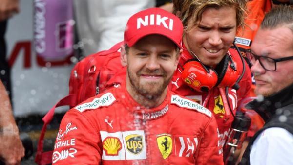 Sebastian Vettel Pembalap Scuderia Ferrari Sebastian Vettel ingin mempertahankan rekor sebagai pembalap aktif terbanyak yang menang di Sirkuit Interlagos pada F1 GP Brasil. (Foto: AFP)