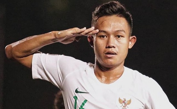 Sani Rizki Pemain Timnas Indonesia U-23 Sani Rizki merayakan gol yang dibuatnya saat unggul atas Vietnam di babak pertama laga Grup B SEA Games 2019 di Rizal Memorial, Minggu (1/12/2019). (Foto: PSSI)