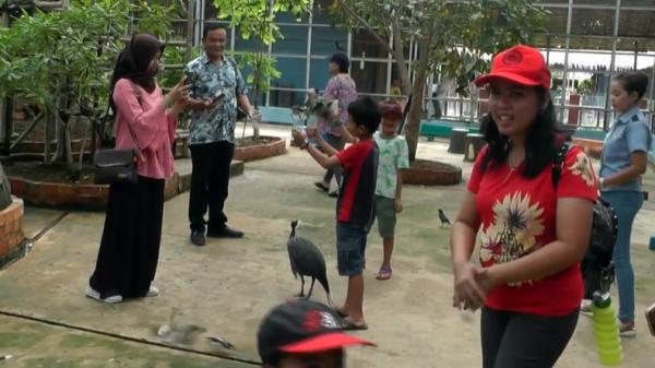 Pengunjung  Taman Burung Palembang (Bambang Irawan/iNews)