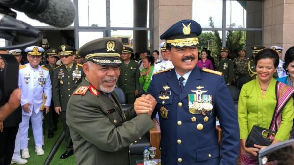 Panglima TNI Marsekal Hadi Tjahjanto menghadiri HUT ke-18 F-FDTL (Fora de Defesa de Timor Leste) di Mabes F-FDTL, Fatuhada, Dili, Timor Leste. Sabtu (2/2/2019). (Foto: Puspen TNI)