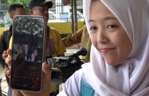 Nabila Azzahra, saudara kembar Nadya Elvira, Selasa (14/1/2020) (Foto: iNews/ Nabila)
