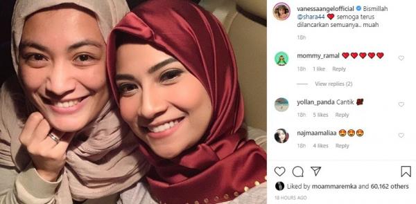 Vanessa Angel tampil cantik dengan hijab. (Foto: Instagram)