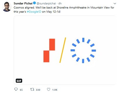 Tweet Sundar Pichai soal tanggal Google I/O 2020 (Foto: Twitter)