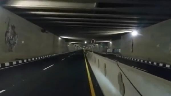 Kondisi di dalam underpass Kulonprogo, Yogyakarta (Foto: iNews.id/Kuntadi)