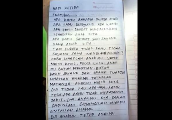 5 Surat5 Isi surat korban ibu gantung diri di Jeneponto. (Foto: iNews/Sulaiman Nai)