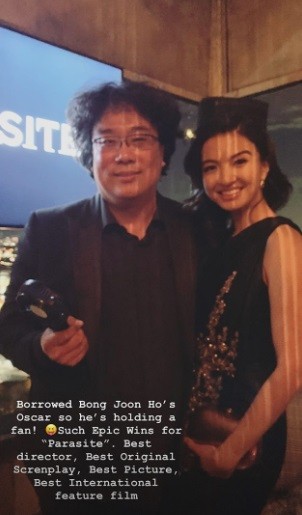 Raline Shah bersama Sutradara Film Parasite.