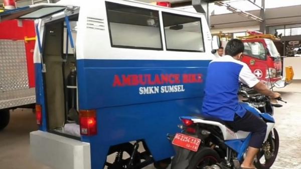 ambulans motor1 Tampak motor ambulans karya siswa SMKN Sumsel yang berdimensi panjang 2 meter dan lebar 1 meter, Rabu (19/2/2020).