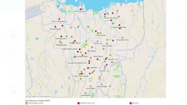 Korona Penyebaran virus korona, baik yang terkonfirmasi positif, berstatus orang dalam pantauan (ODP) dan pasien dengan pengawasan (PDP) hampir merata di wilayah Jakarta. (Foto: Pemprov DKI Jakarta).