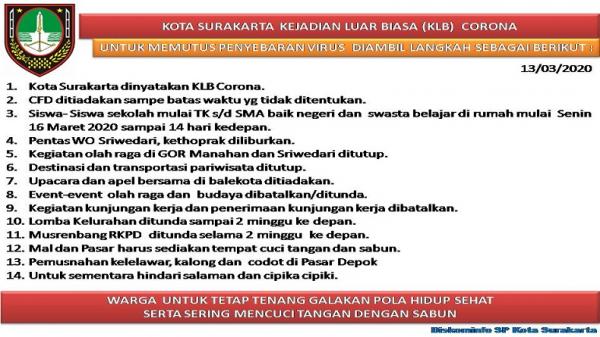 Pengumuman dari Pemkot Solo (Dokumen: Pemkot Solo)