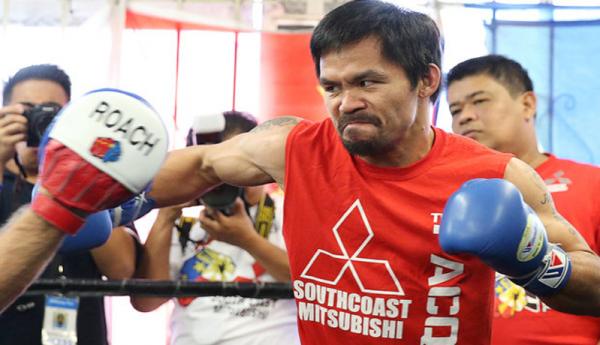 Manny Pacquiao Petinju Filipina, Manny Pacquiao saat menjalani latihan beberapa waktu lalu (Foto: Twitter @MannyPacquiao)