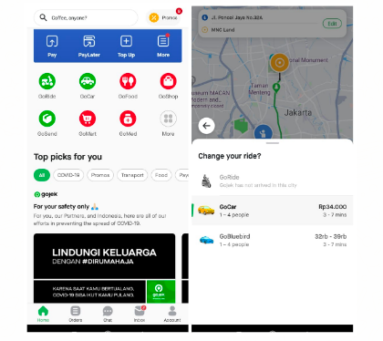 Gojek GoRide tidak bisa diorder (Foto: Screenshot)