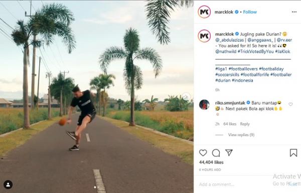 Marc Klok Juggling Durian (foto: Instagram)