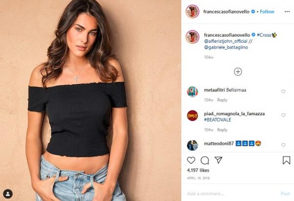 Francesca Sofia Novello Pacar Valentino Rossi, Francesca Sofia Novello. (Foto: Instagram @francescasofianovello)