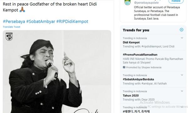 Didi Kempot 3 Ucapan duka cita Persebaya Surabaya atas meninggalnya Didi Kempot