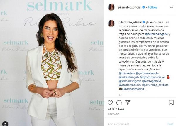 Pilar Rubio 2 Istri Sergio Ramos, Pilar Rubio, baru saja meluncurkan koleksi pakaian renang hasil desainnya sendiri. Dia juga yang jadi model koleksi tersebut. (Foto: Instagram pilarrubio_oficial)