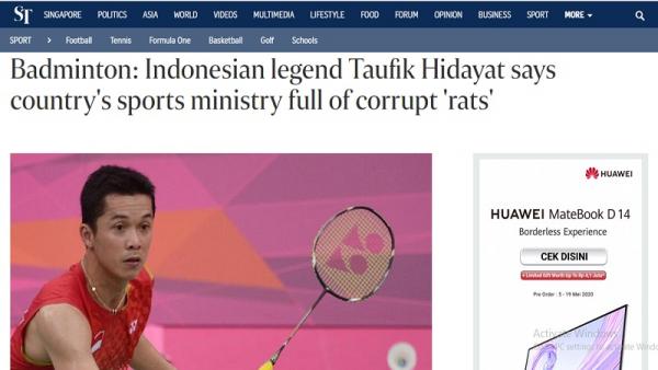 Kemenpora Korupsi 1 Media asing memberitakan dugaan korupsi di Kemenpora