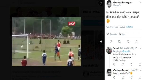 Bepe Twitter Tweet Bambang Pamungkas disertai video cuplikan gol laan (foto: Twitter)