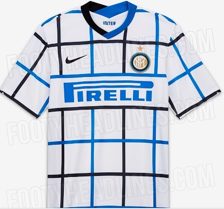Jersey 1 Jersey tandang terbaru Inter Milan mengusung garis kotak-kotak berwarna hitam dan biru. (Foto-Foto: Footyheadlines.com)