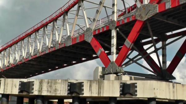 Jembatan Musi VI-1 Progres Jembatan Musi VI Palembang, Sumatera Selatan (Bambang Irawan/iNews)
