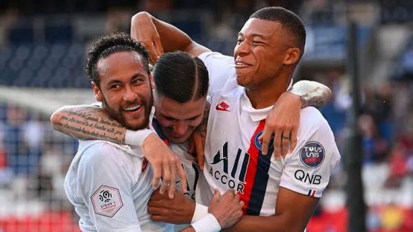 Trio PSG Trio Neymar Jr, Mauro Icardi, dan Kylian Mbappe jadi kekuatan lini serang Paris Saint-Germain. (Foto: Sportskeeda)