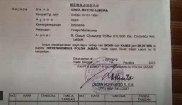 Ciamis Surat panggilan Polda Jabar panggilan Gina karena dianggap mencemarkan nama baik Suyono yang merupakan anggota DPRD Ciamis. (Foto iNews/Acep Muslim).