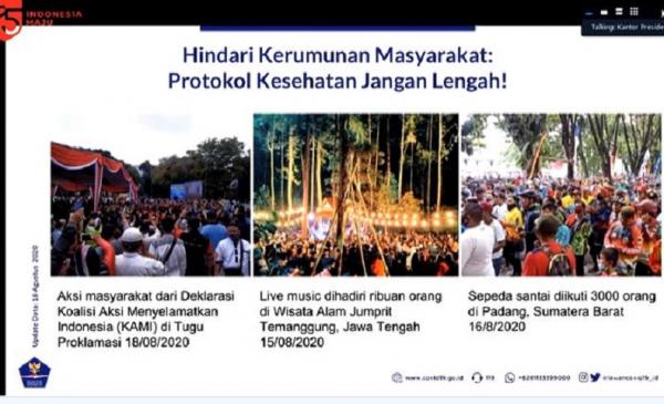 Temuan Satgas Covid-19 Temuan Satgas Covid-19 terkait pelanggaran protokol, Selasa (18/8/2020) (Foto: Istimewa)