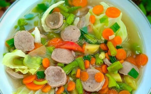 Resep Sayur Sop Bakso Sosis (Foto: Instagram IG@resep_rumahan_bunda)